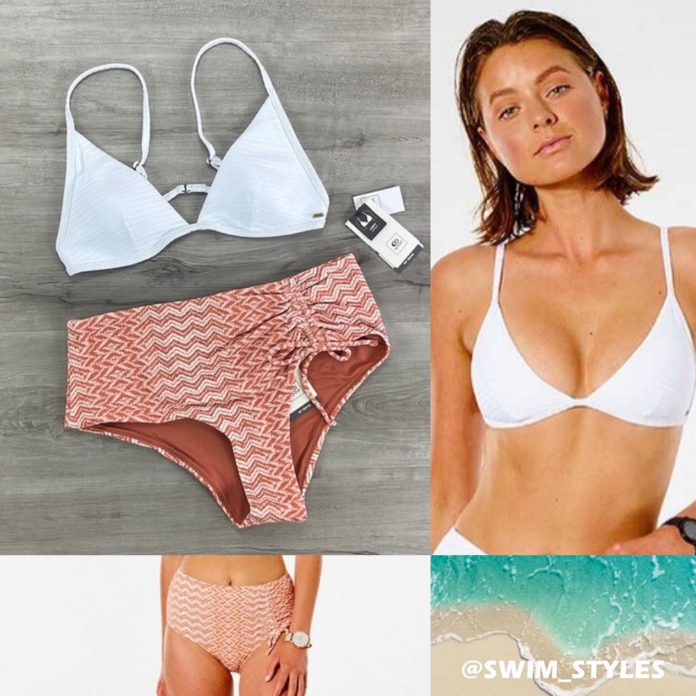 ☀️RIP CURL☀️ PREMIUM SURF BANDED FIXED DRIFTER HI WIST GOOD PANT BIKINI SET